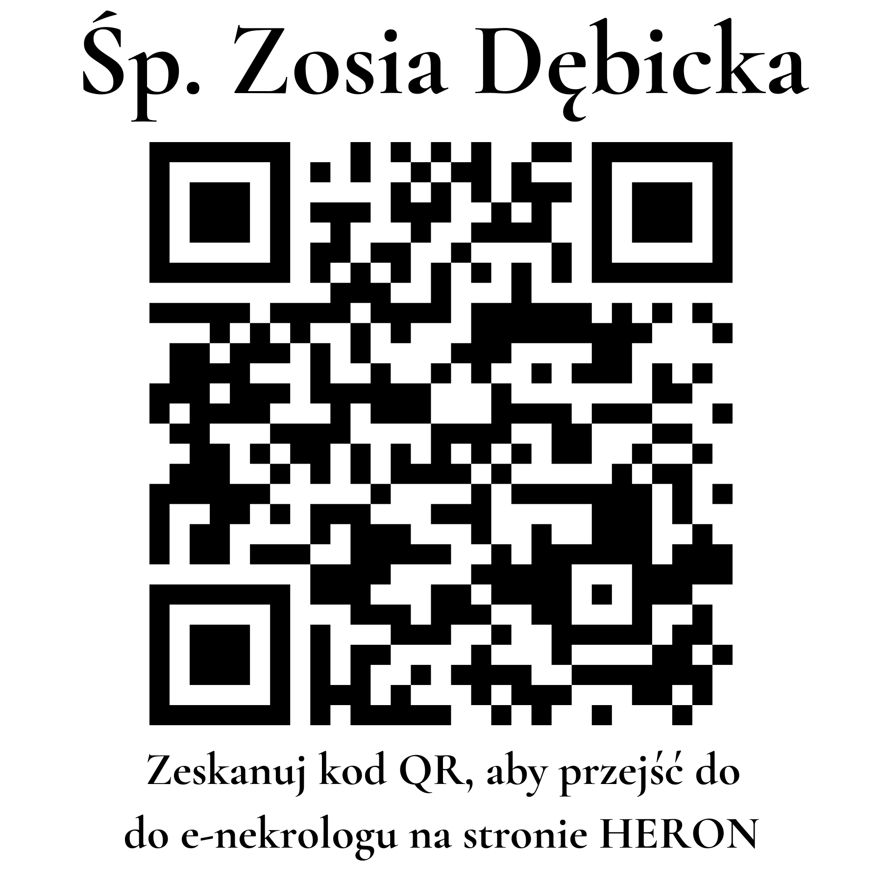 Kod QR do nekrologu Zosia Dębicka