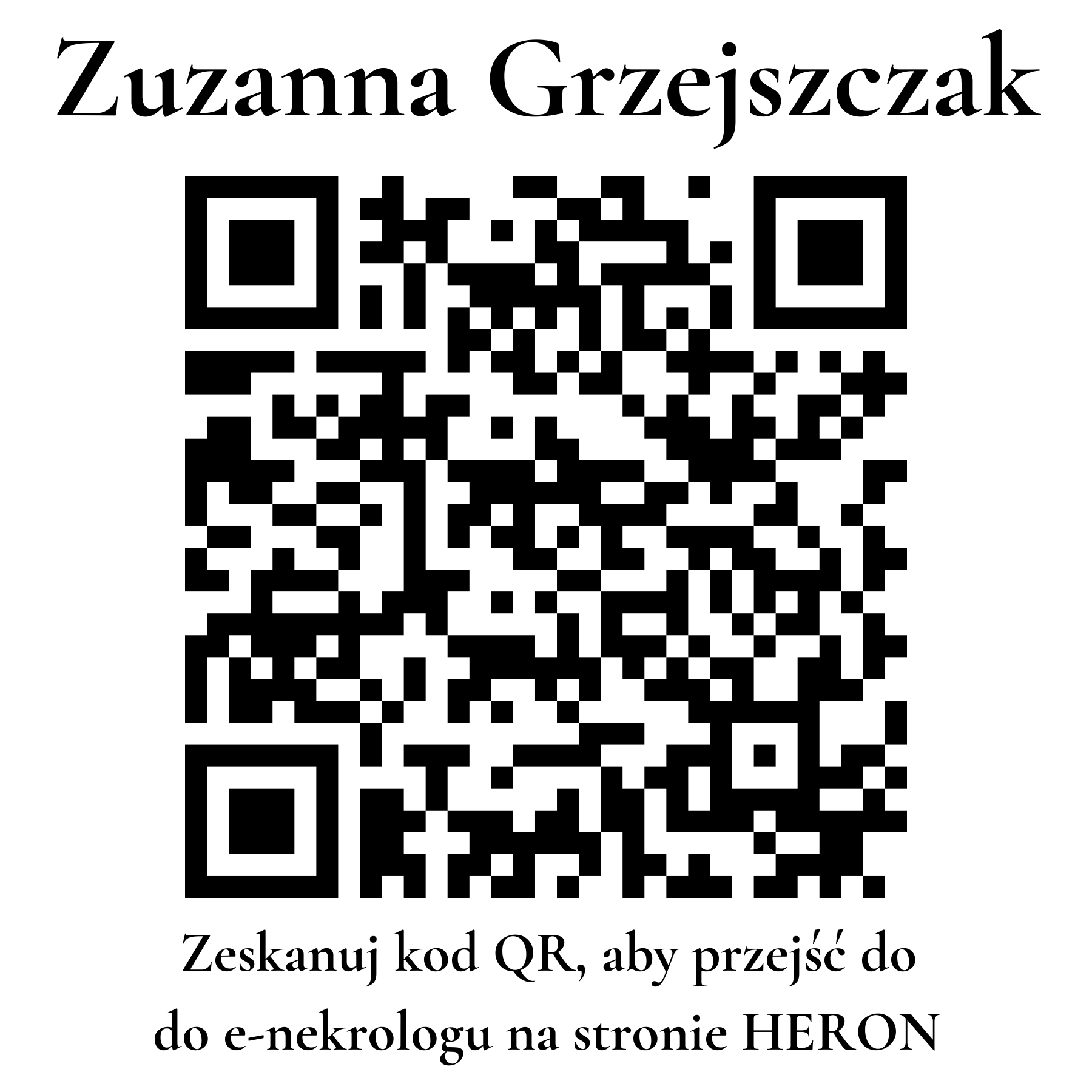 Kod QR do nekrologu Zuzanna Grzejszczak